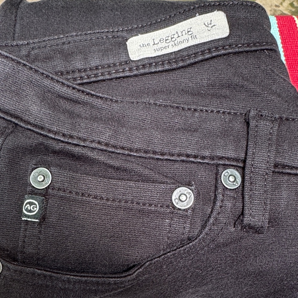 Ag Adriano Goldschmied Black Super Skinny Legging Jeans